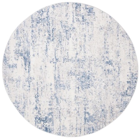 Safavieh 3 x 3 ft. Amelia 700 Power Loomed Round Area Rug; Ivory & Blue ALA700A-3R